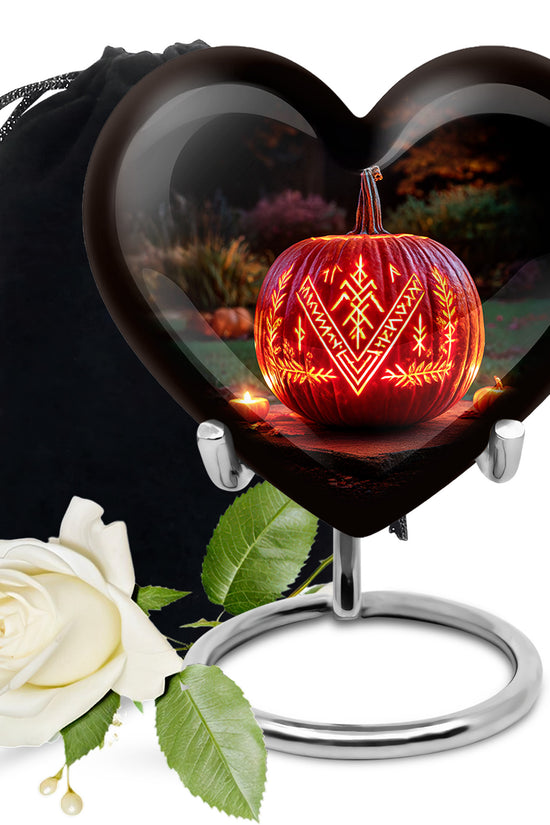 Halloween Cremation Urn - Glowing Pumpkin Memorial Urn For Burial