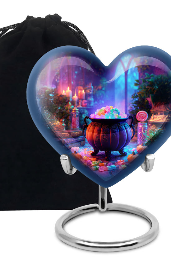 Decorative Cremation Urn - Halloween Cauldron Memorial Urn For Burial