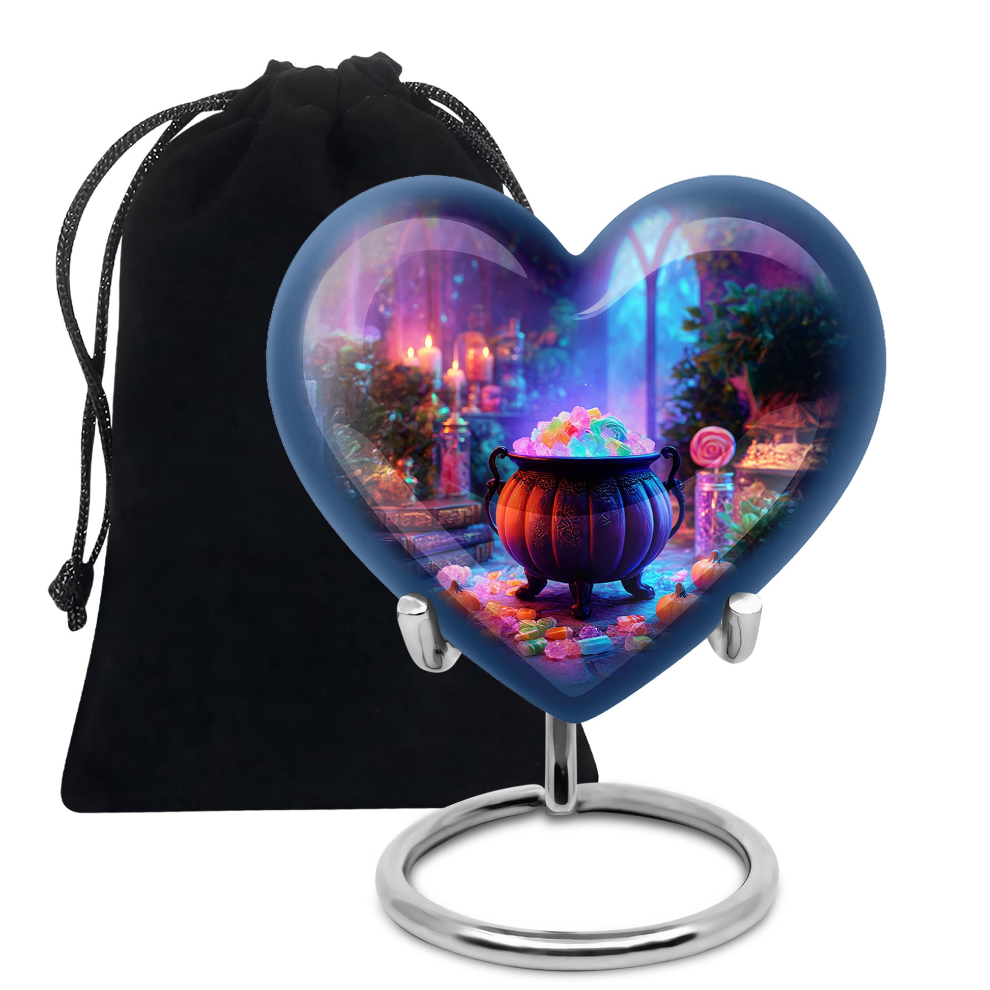 Decorative Cremation Urn - Halloween Cauldron Memorial Urn For Burial