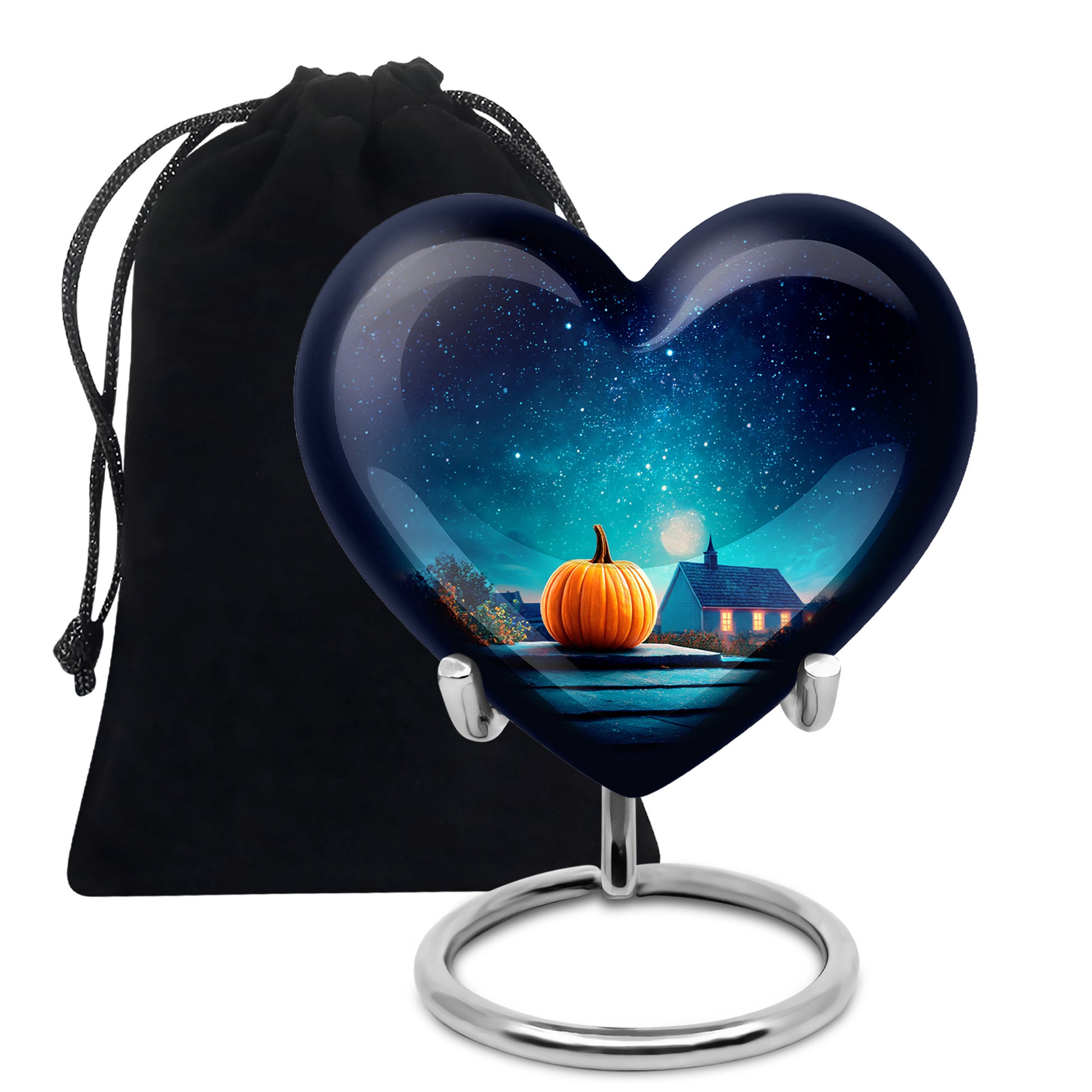 Halloween Pumpkin Night Memorial Urn - Cremation Urn For Ashes