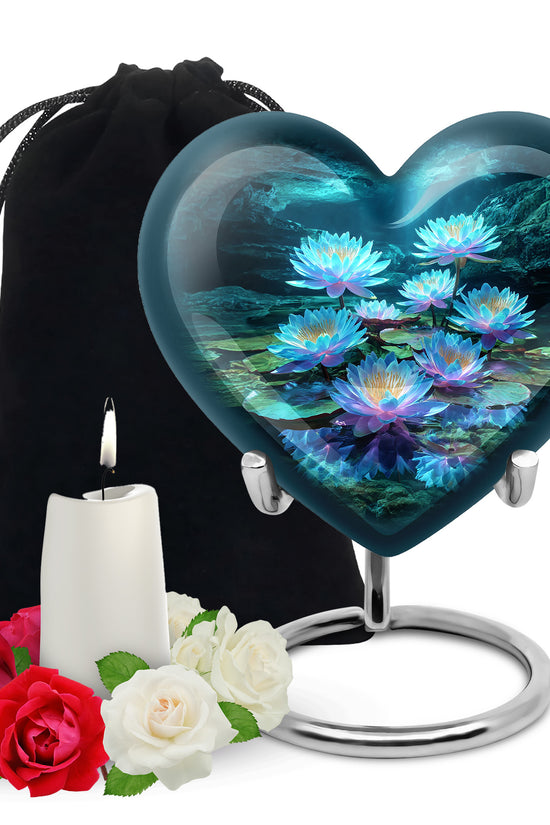 Lotus Cremation Theme Urn - Decorative Funeral Urn For Human Ashes