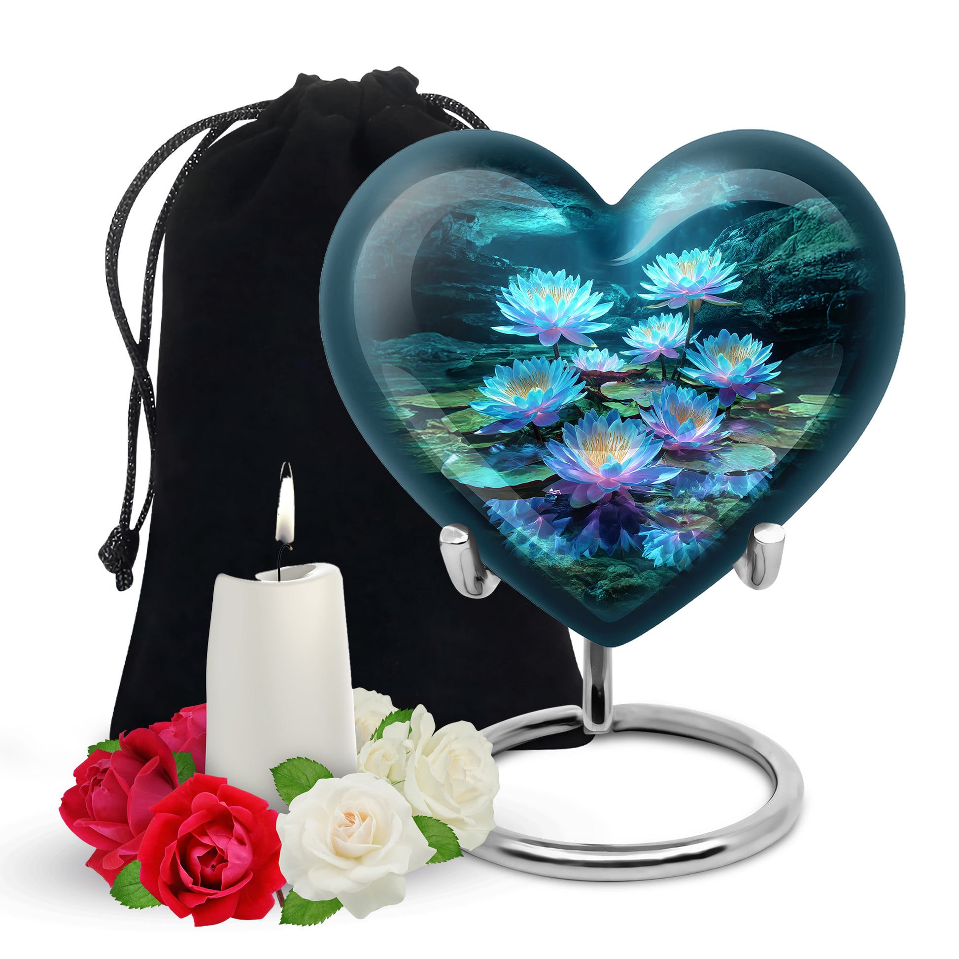 Lotus Cremation Theme Urn - Decorative Funeral Urn For Human Ashes