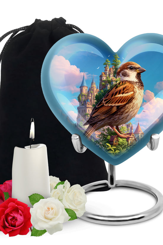 Sparrow & Castle Cremation Urn - Decorative Aluminium Urn for Human Ashes