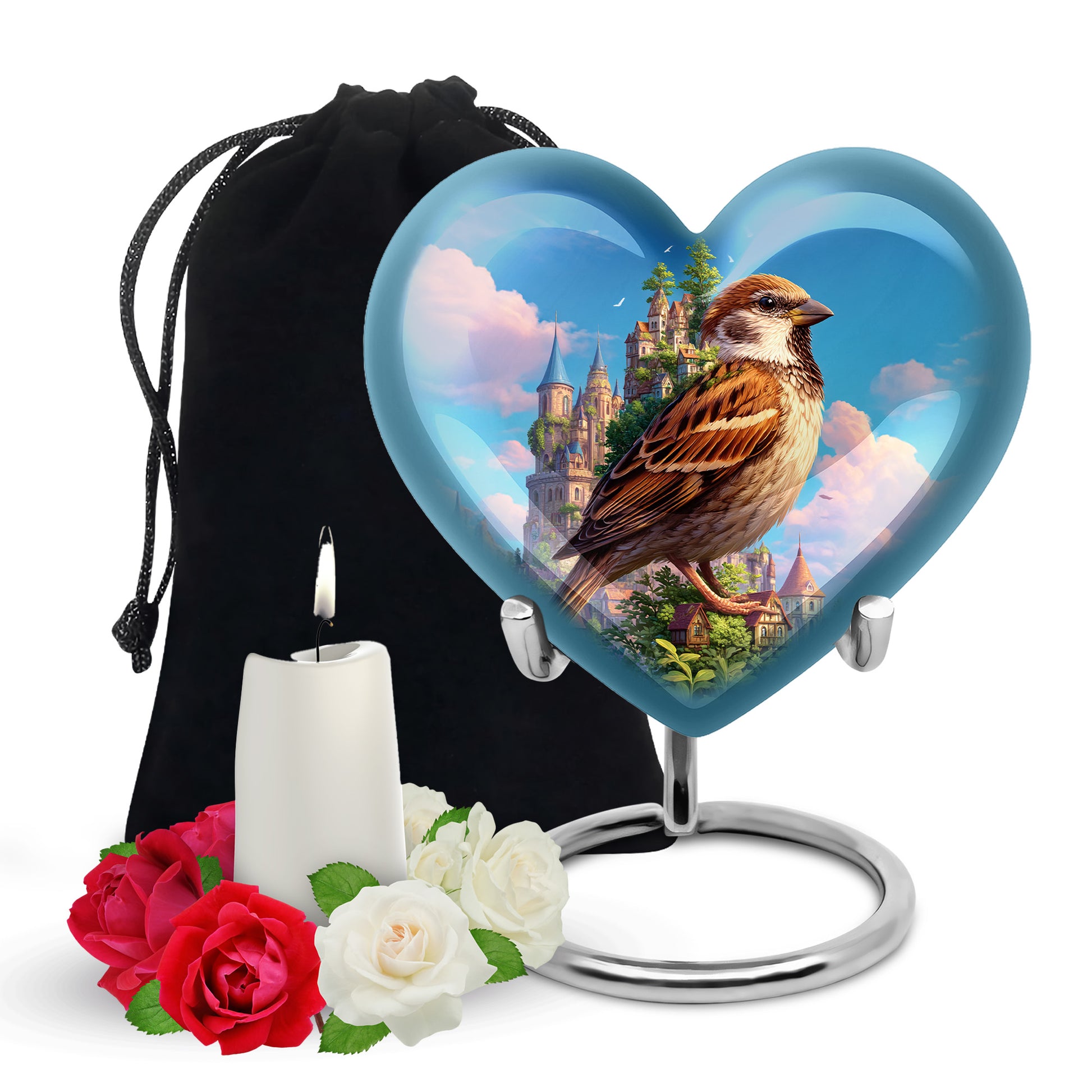 Sparrow & Castle Cremation Urn - Decorative Aluminium Urn for Human Ashes