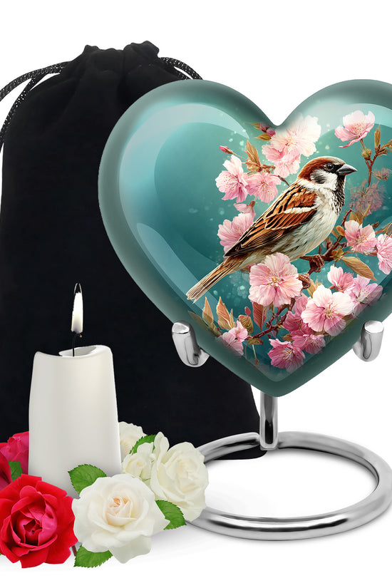 Bird & Blossom Cremation Urn - Beautiful Cremation Urn for Adult Female