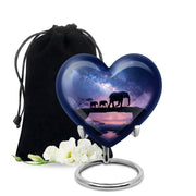 Elephant Family Memorial Urn - Galaxy Theme Funeral Urn For Adult Ashes
