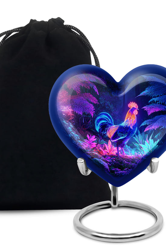 Neon Hen Cremation Urn - Forest Memorial Urn For Human Ashes