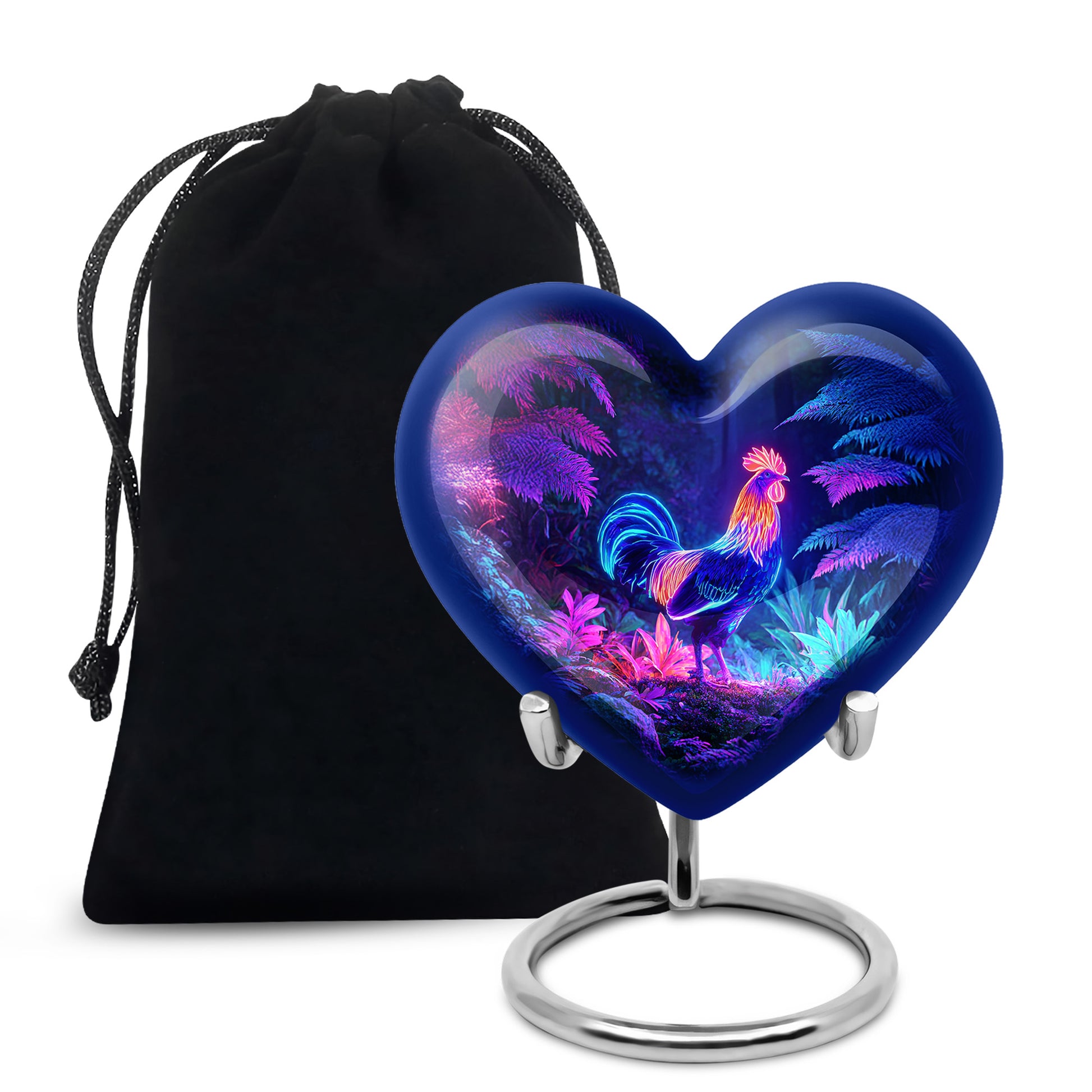Neon Hen Cremation Urn - Forest Memorial Urn For Human Ashes