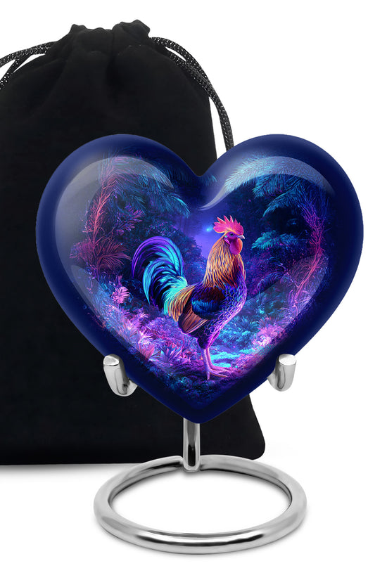 Tropical Neon Hen Urn - Elegant Memorial Urn For Loved Ones