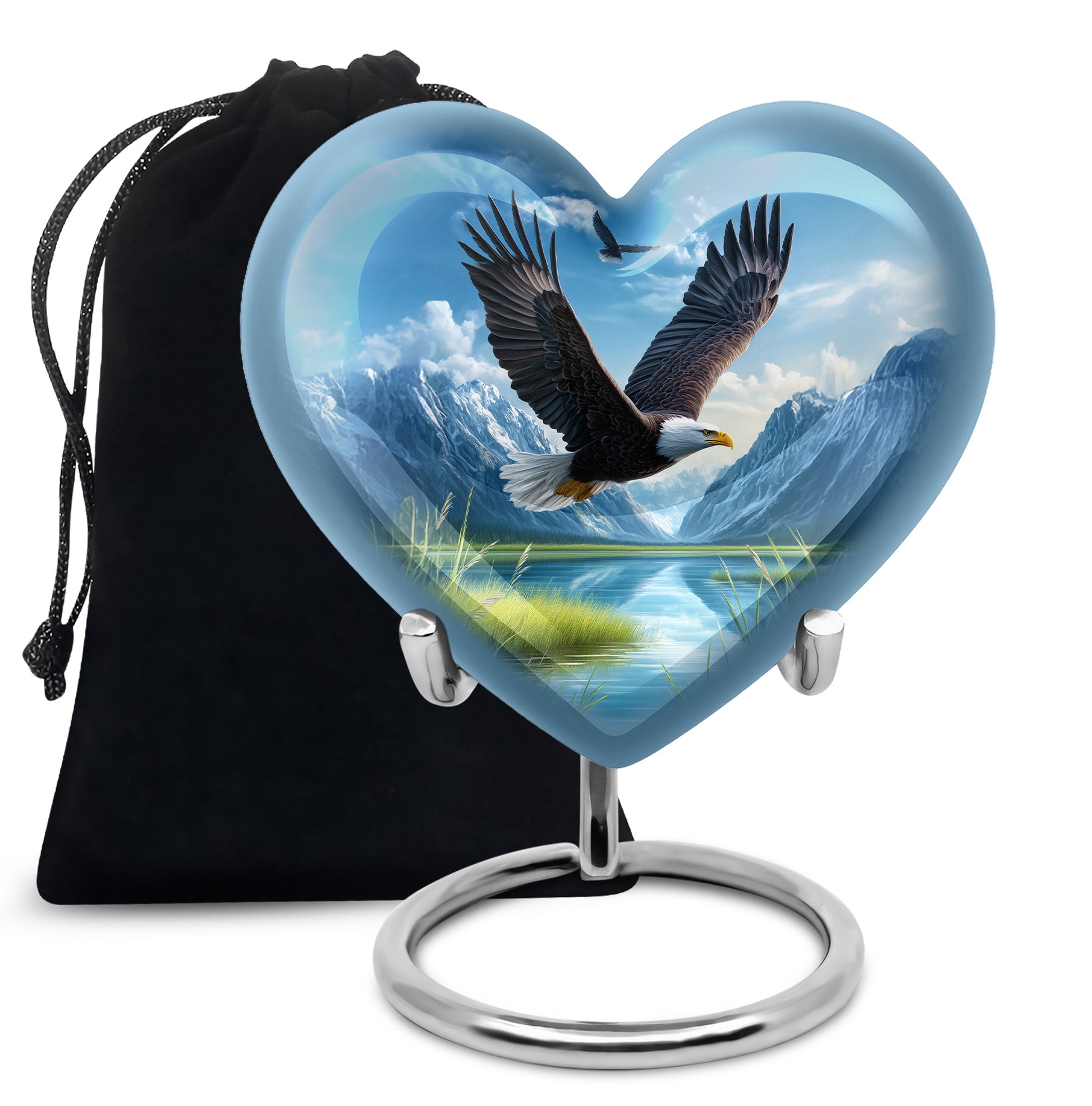 Flying Eagle Funeral Urn - Scenic Nature Cremation Urn For Loved Ones