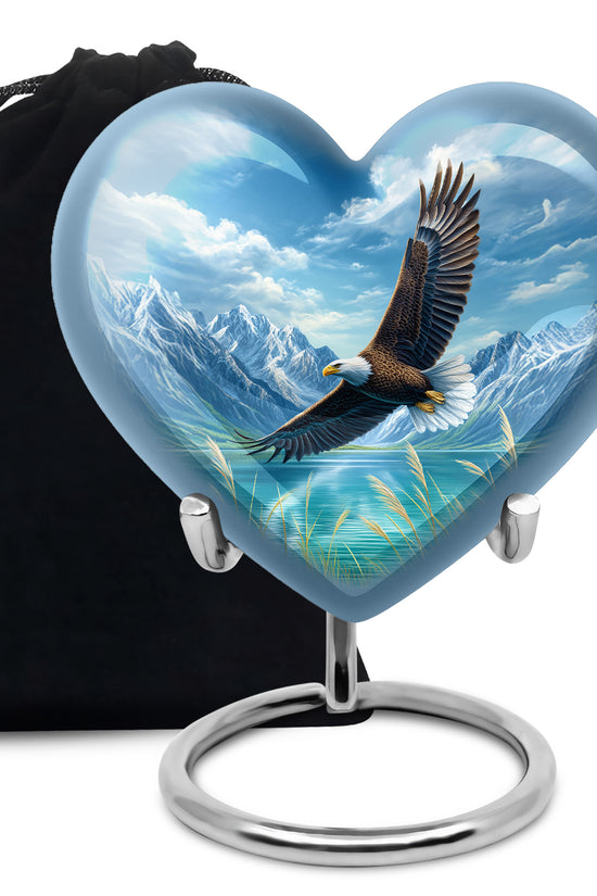 Beautiful Flying Eagle Cremtion Urn - Aluminium Memorial Urn For Loved Ashes