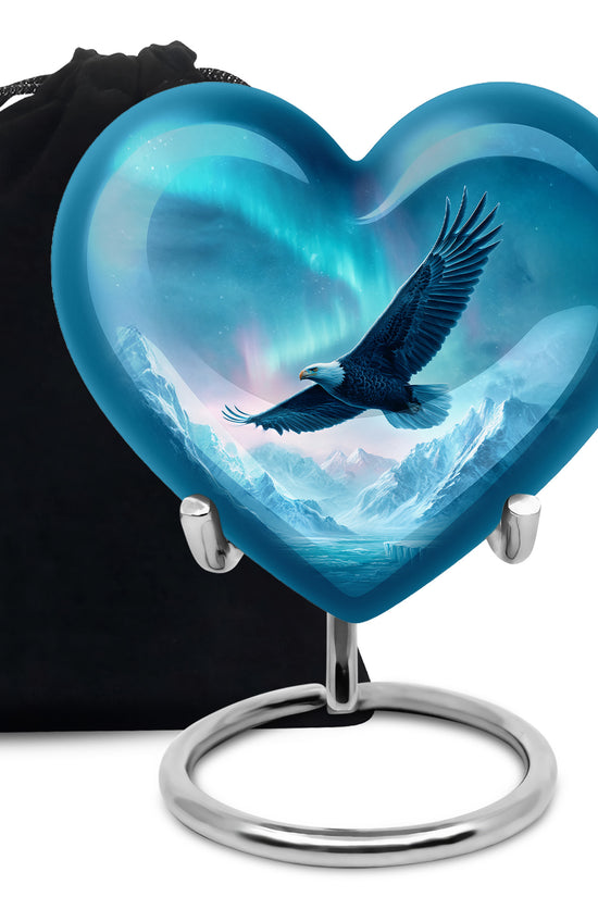 Flying Eagle Memorial Urn - Northern Lights Funeral Urn For Human Ashes
