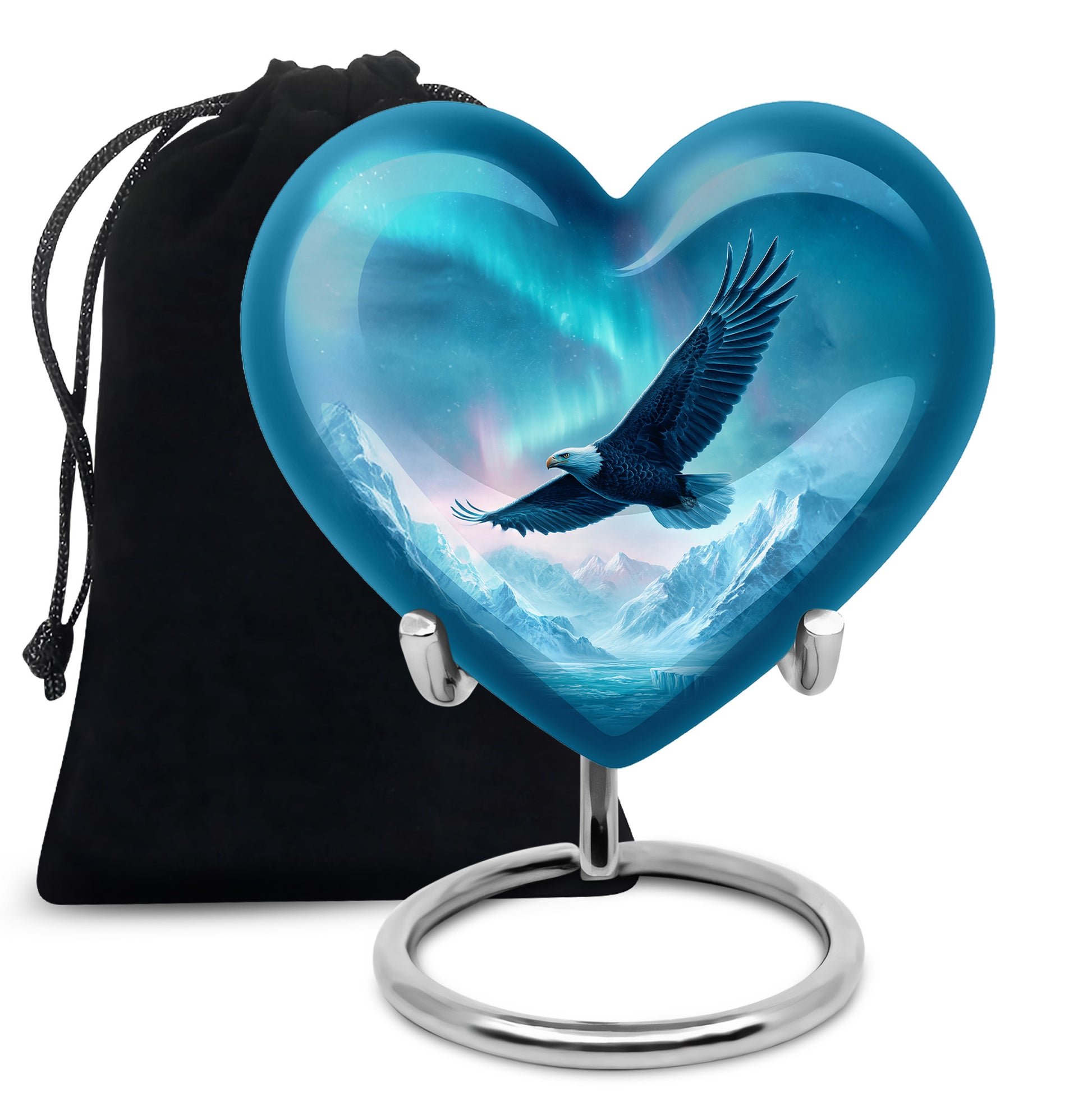 Flying Eagle Memorial Urn - Northern Lights Funeral Urn For Human Ashes