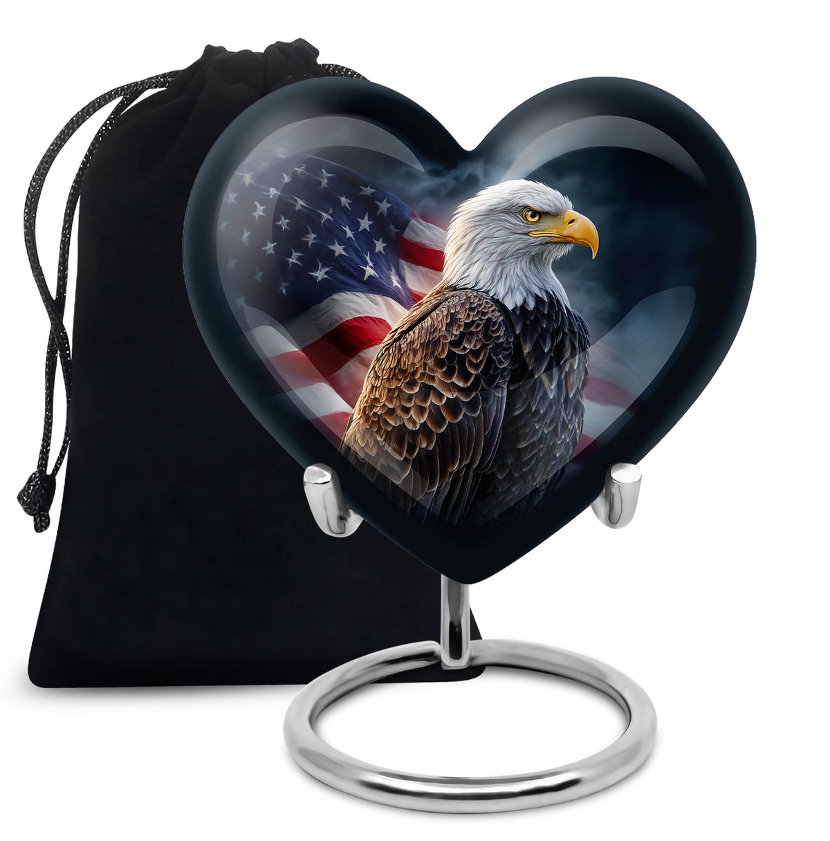 American Flag Memorial Urn - Military Theme Funeral Urn For Adult Ashes