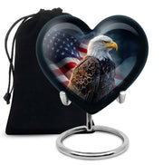 American Flag Memorial Urn - Military Theme Funeral Urn For Adult Ashes