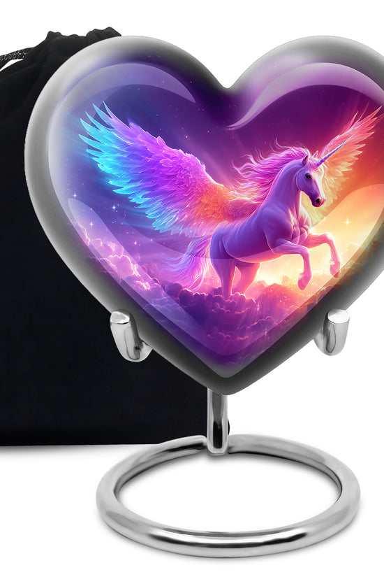 Purple Unicorn Cremation Urn - Aluminium Large Memorial Urn For Ashes