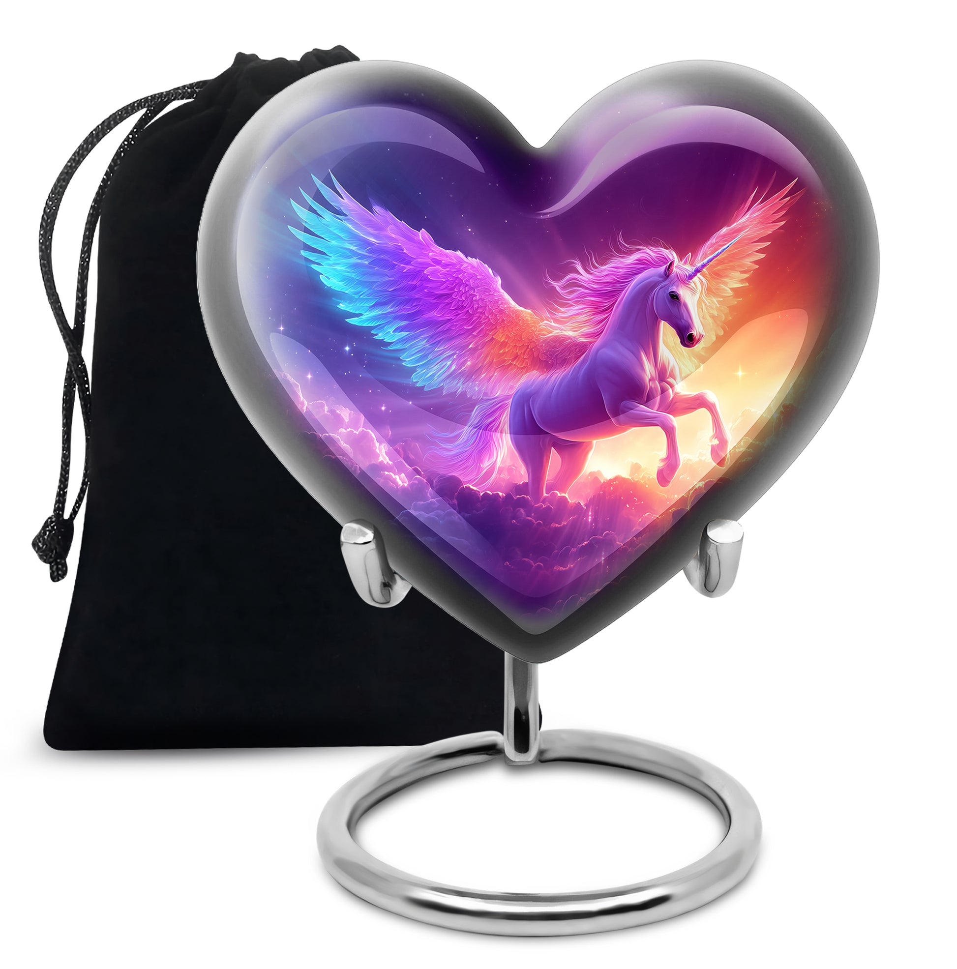 Purple Unicorn Cremation Urn - Aluminium Large Memorial Urn For Ashes