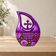 Purple rose C-DROP home setting; memorial quote