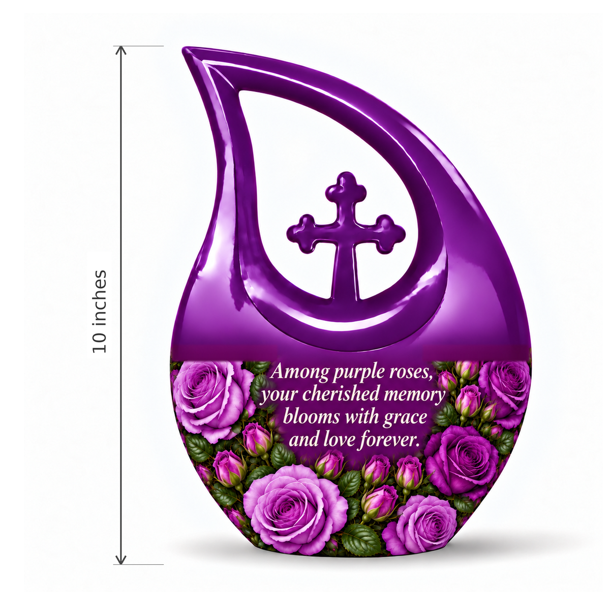Purple rose C-DROP adult height guide; memorial quote