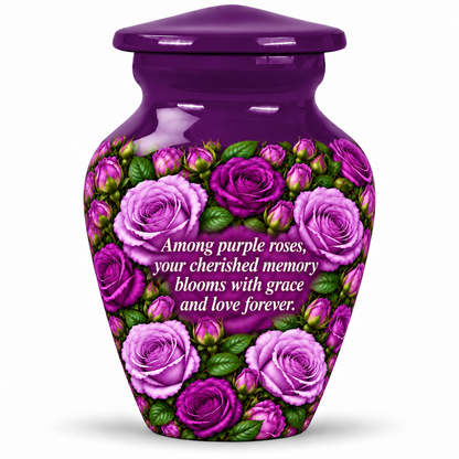 Purple rose CLS single keepsake; memorial quote