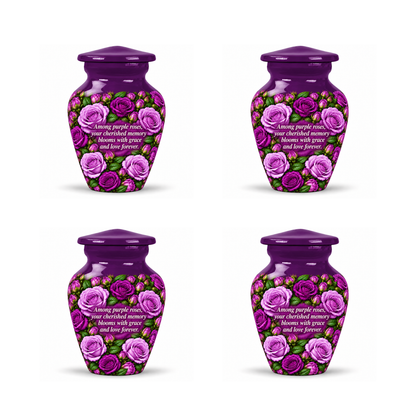 Purple rose CLS four matching keepsakes; memorial quote