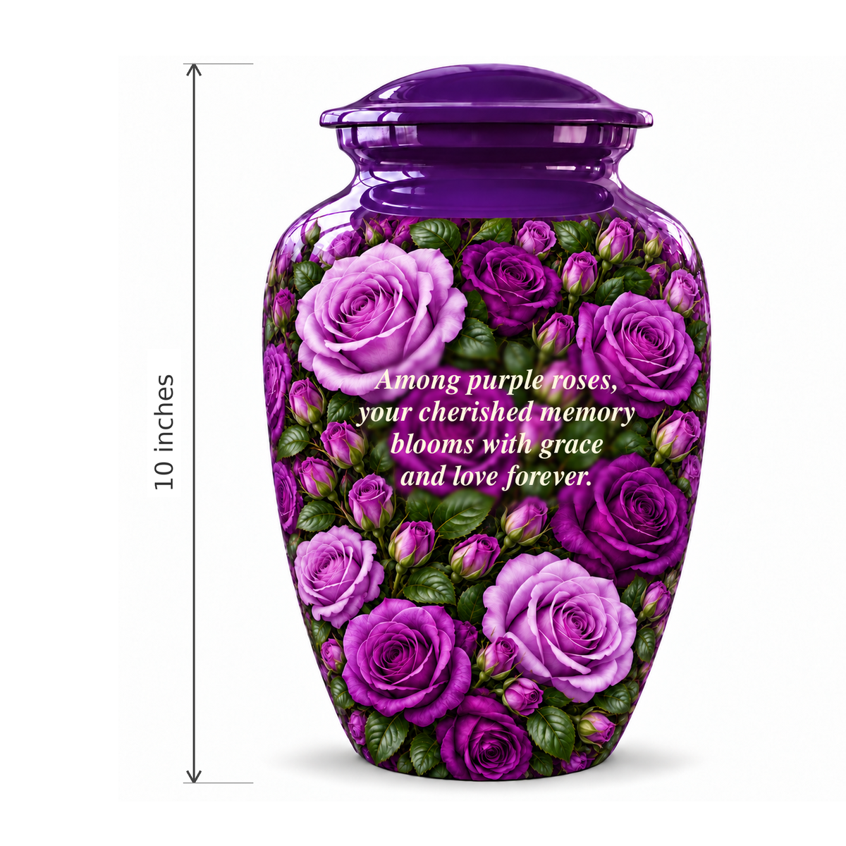 Purple rose CLS adult height guide; memorial quote