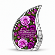 Purple rose DROP single keepsake; memorial quote