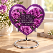 Purple rose HEART home setting; memorial quote