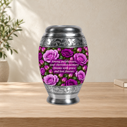 Purple rose MON home setting; memorial quote