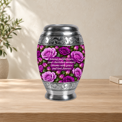 Purple rose MON home setting; memorial quote