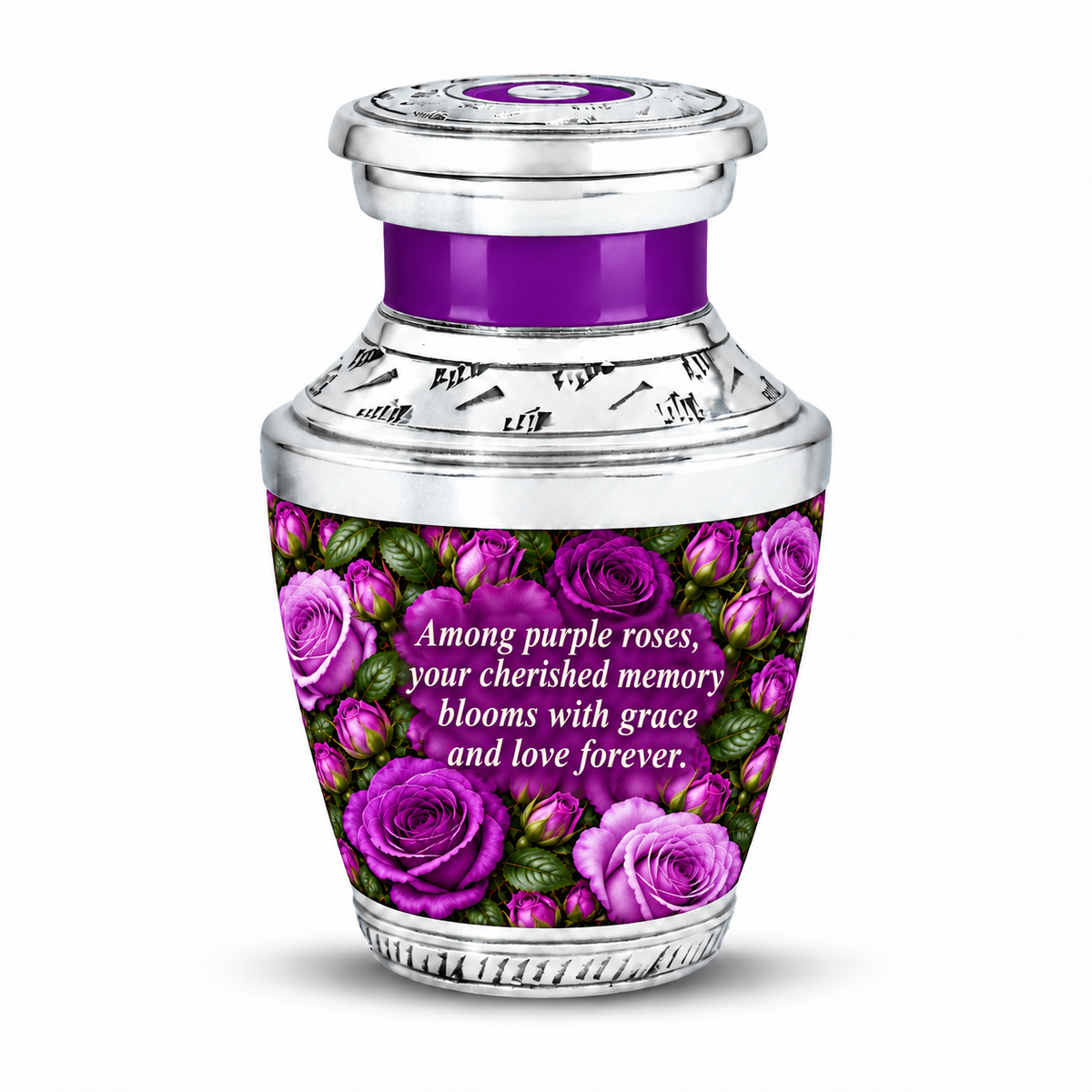 Purple rose TASTY single keepsake; memorial quote
