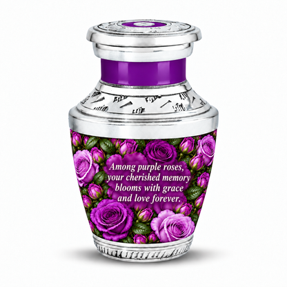 Purple rose TASTY single keepsake; memorial quote