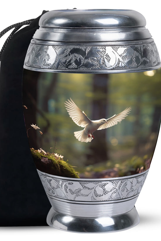Dove Bird Funeral Urn - Large Memorial Urn For Male & Female