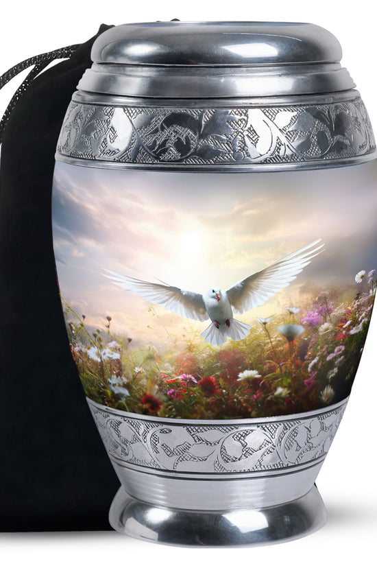Dove Bird Cremation Urn - White Funeral Urn For Loved Ones