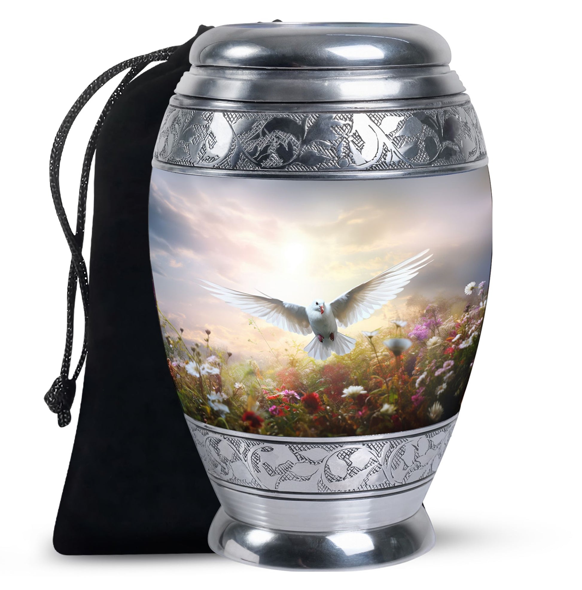 Dove Bird Cremation Urn - White Funeral Urn For Loved Ones