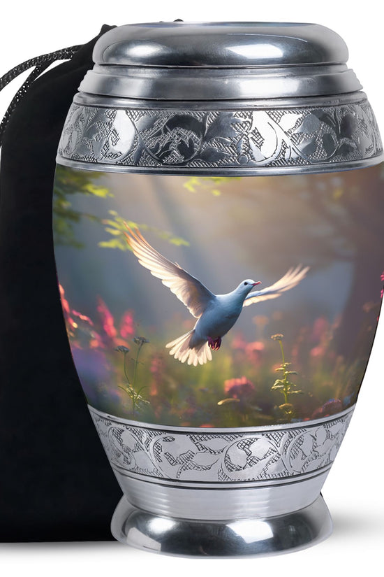Dove Bird Theme Cremation Urn - Large Memorial Urn For Female