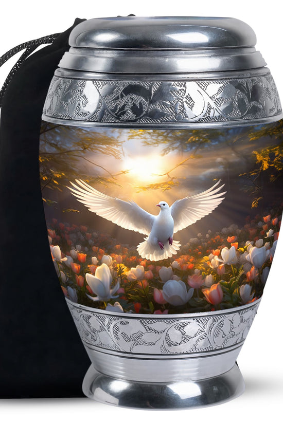 Floral Dove Memorial Urn For Ashes - Elegant Funeral Urn For Adult Ashes