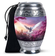 Cherry Blossom Dove Memorial Urn - Purple Aluminum Urn For Burial