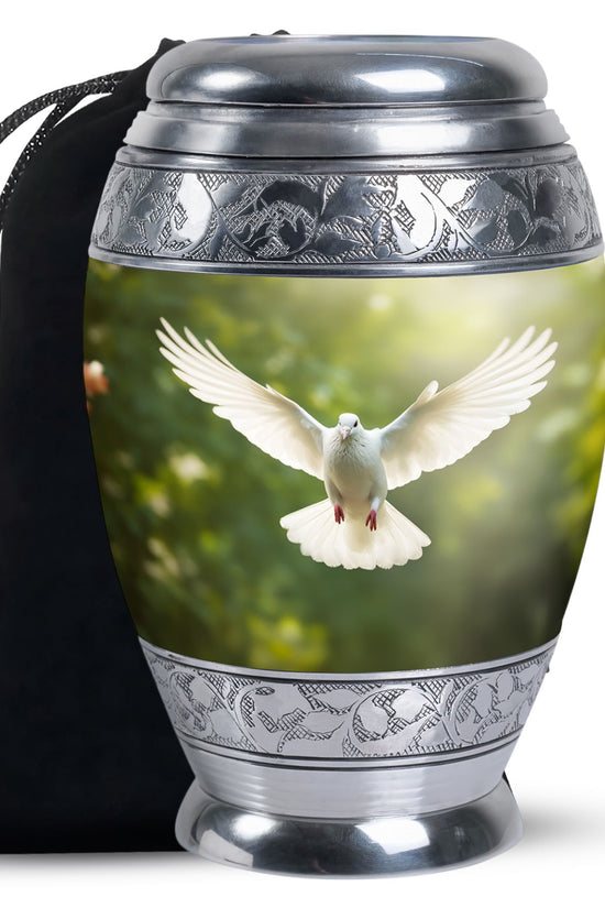 Nature Theme Memorial Urn - Dove Bird Cremation Urn For Burial