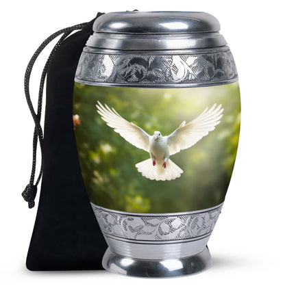 Nature Theme Memorial Urn - Dove Bird Cremation Urn For Burial