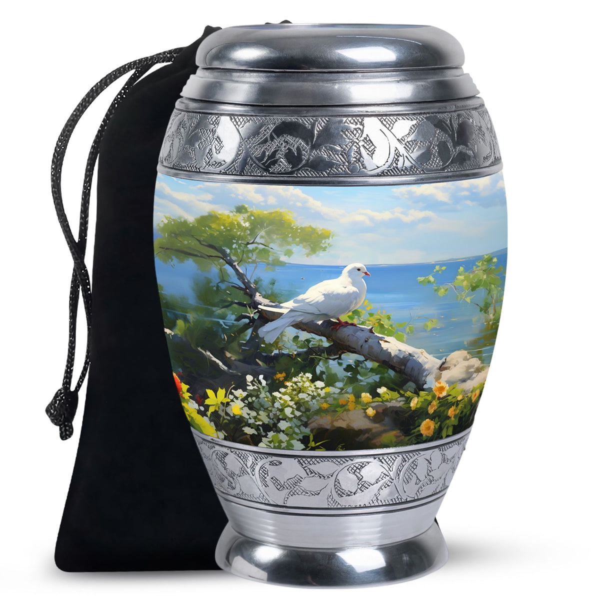 Artistic Theme Memorial Urn - Dove Bird Memorial Urn For Adult Ashes