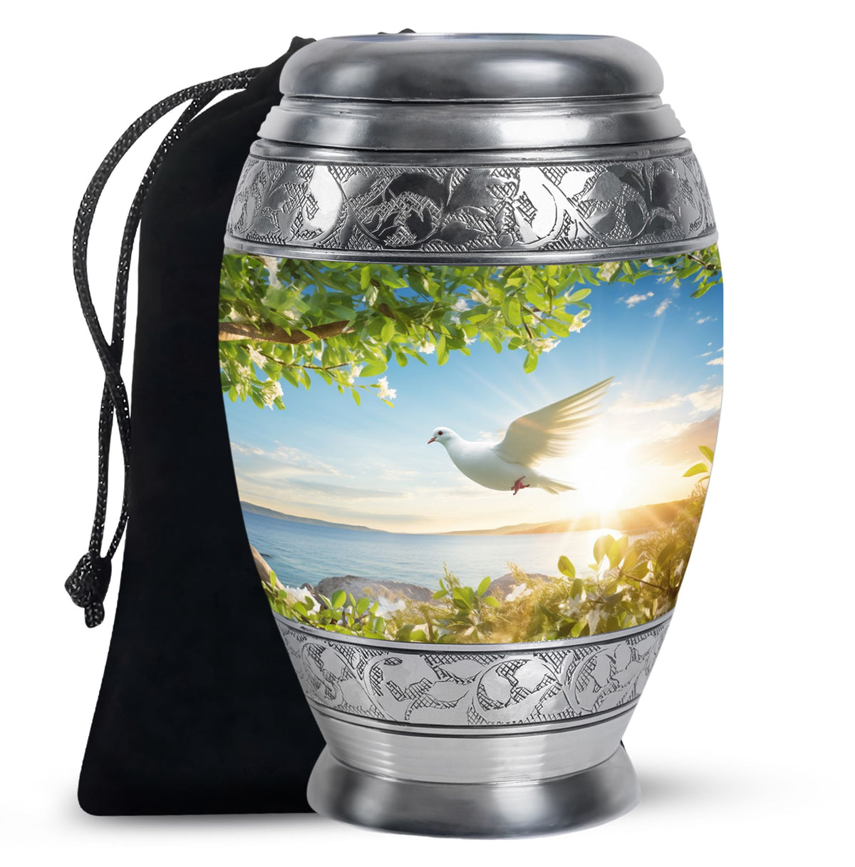Beautiful Dove Memorial Urn - Large Memorial Urn For Female