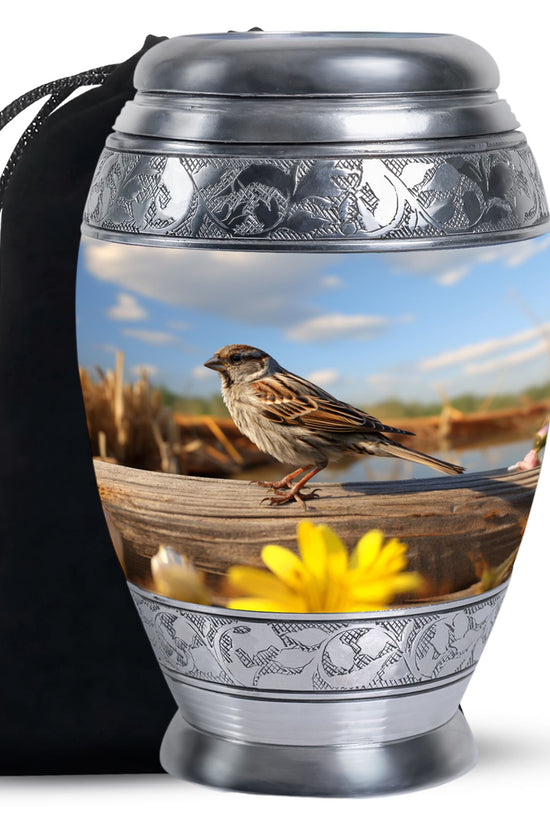 Sparrow Cremation Urn For Ashes - Nature Memorial Urn For Adult Ashes