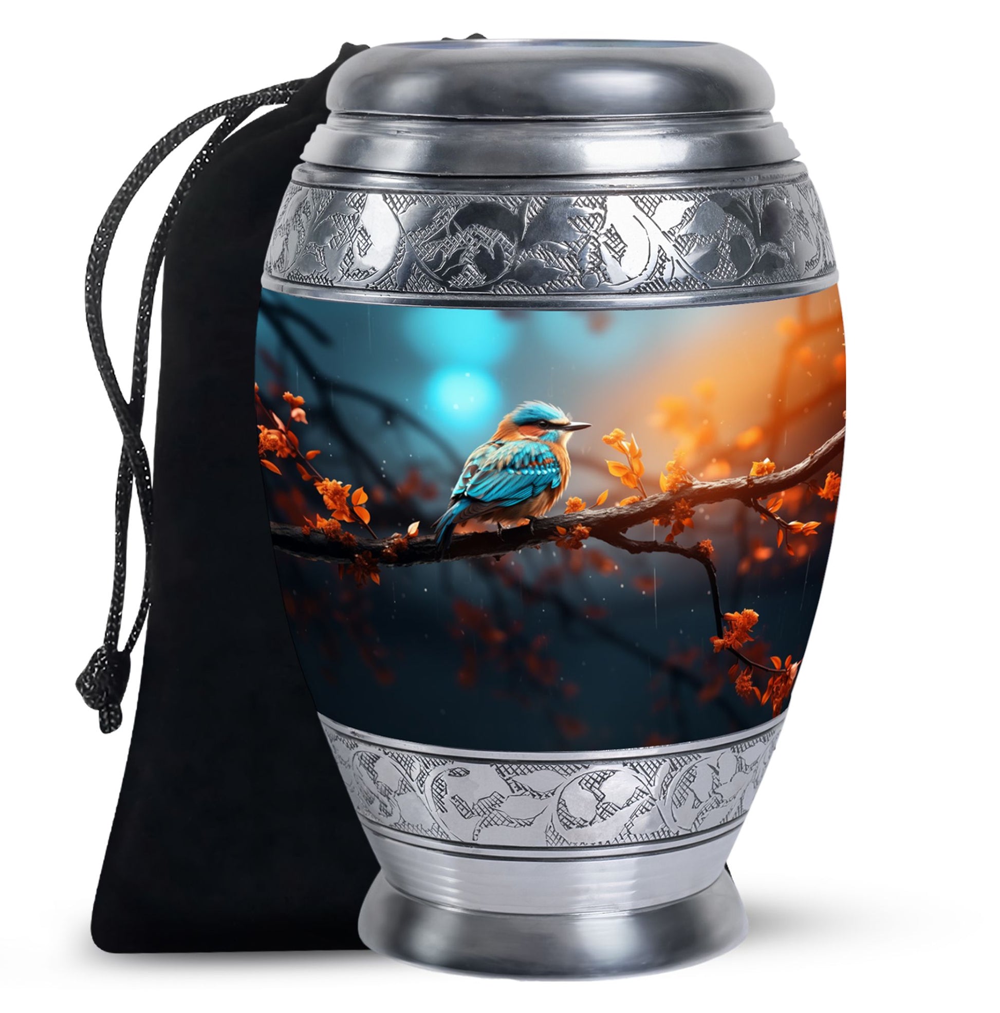 Sparrow Theme Memorial Urn - Large Memorial Urn For Female Ashes