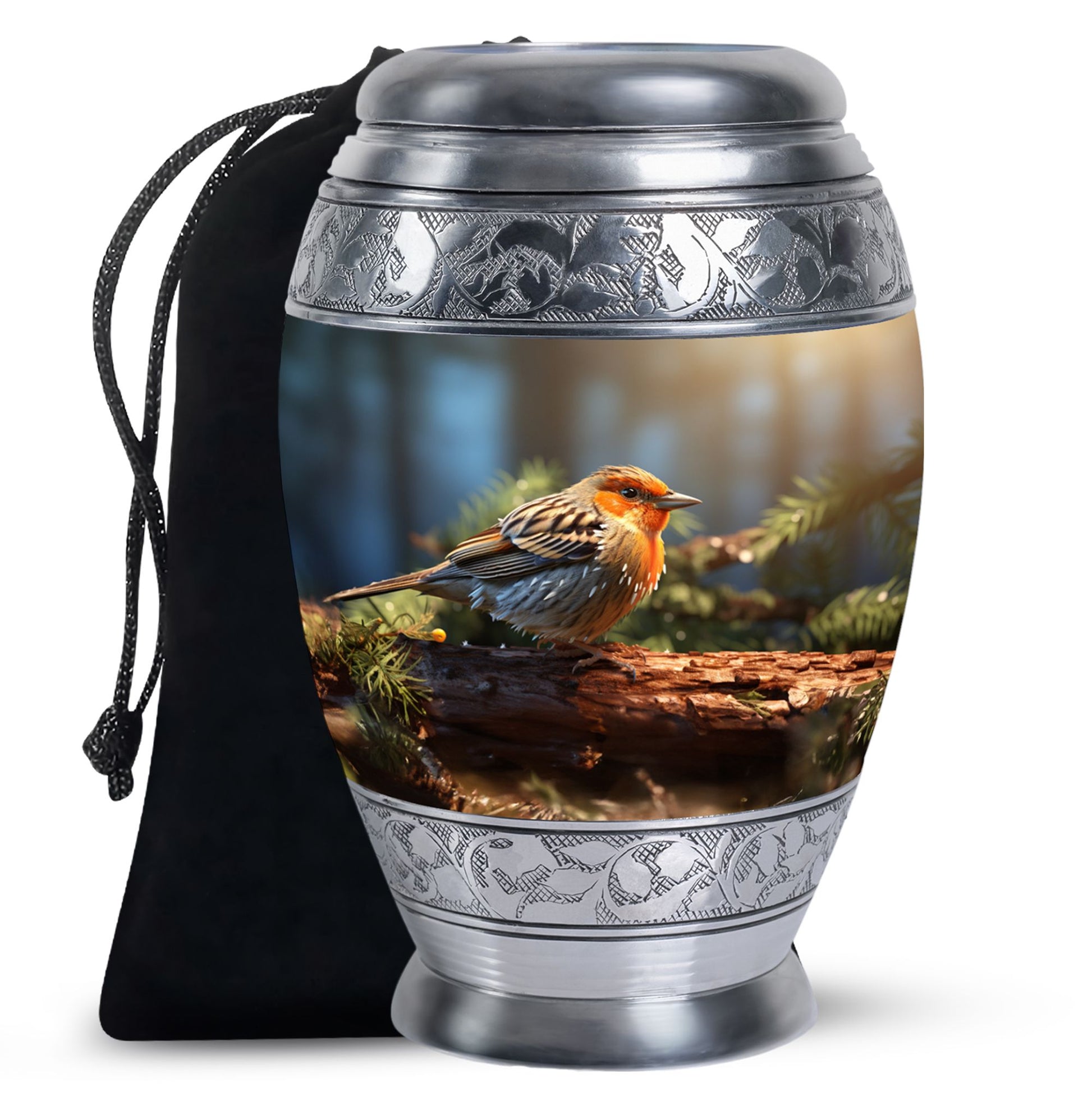 Peaceful Sparrow Memorial Urn For Human Ashes – Bird Theme Cremation Urn