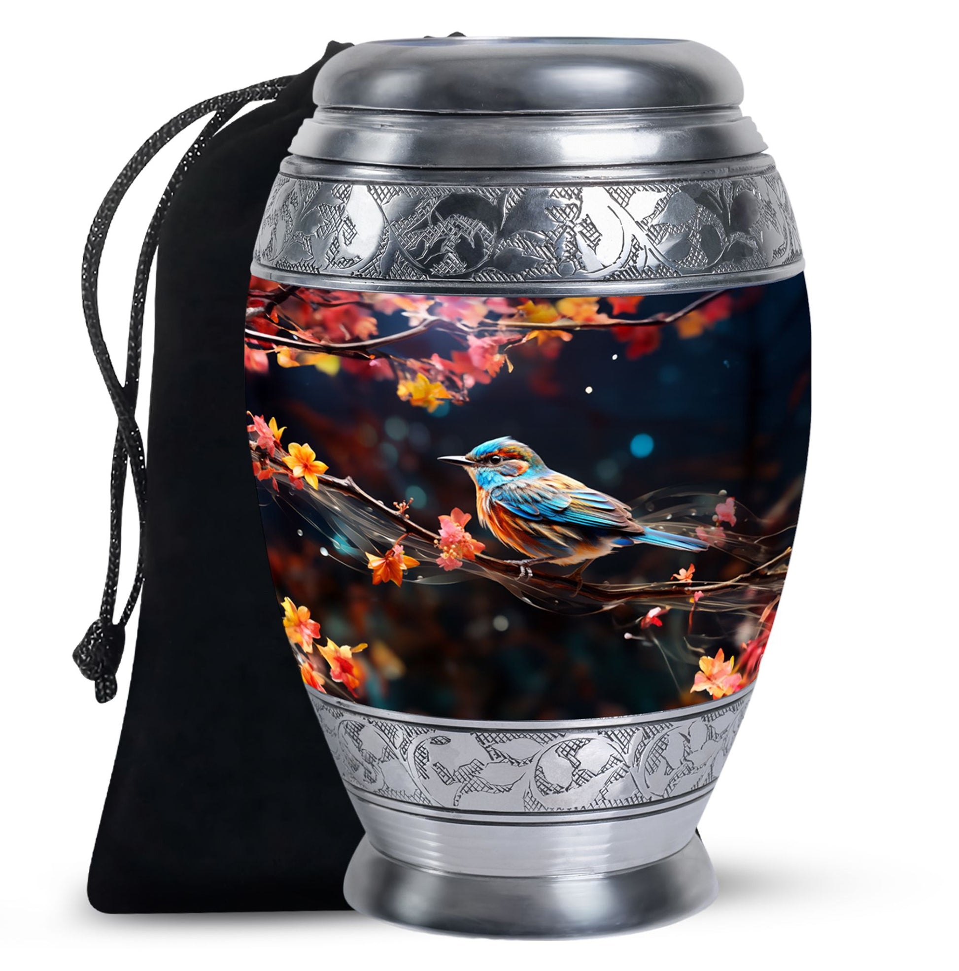 Decorative Sparrow Ashes Urn - Artistic Cremation Urn For Male & Female
