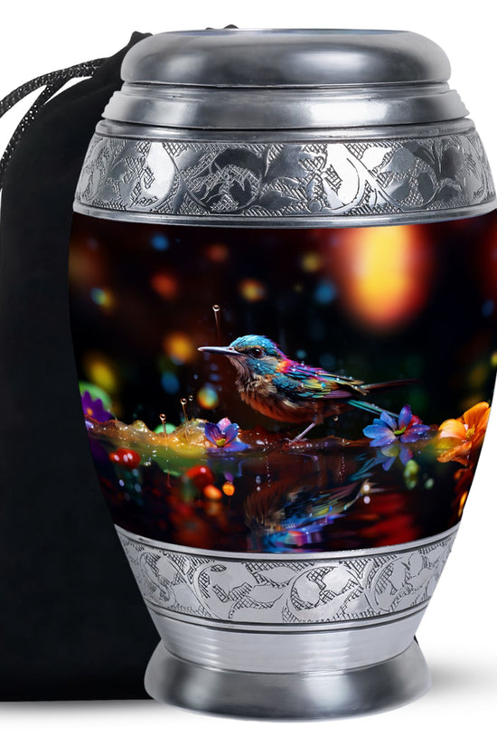 Colorful Sparrow Cremation Urn - Artistic Memorial Urn For Adult Ashes