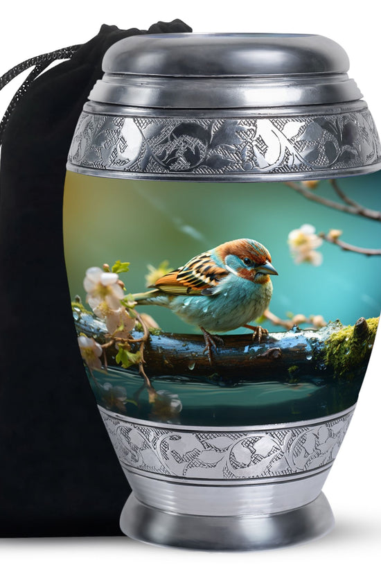 Sparrow Memorial Urn For Human Ashes - Large Funeral Urn For Ashes