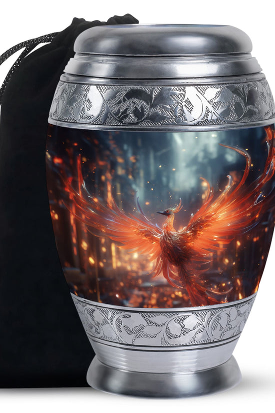 Phoenix Theme Cremation Urn - Large Urns For Human Ashes