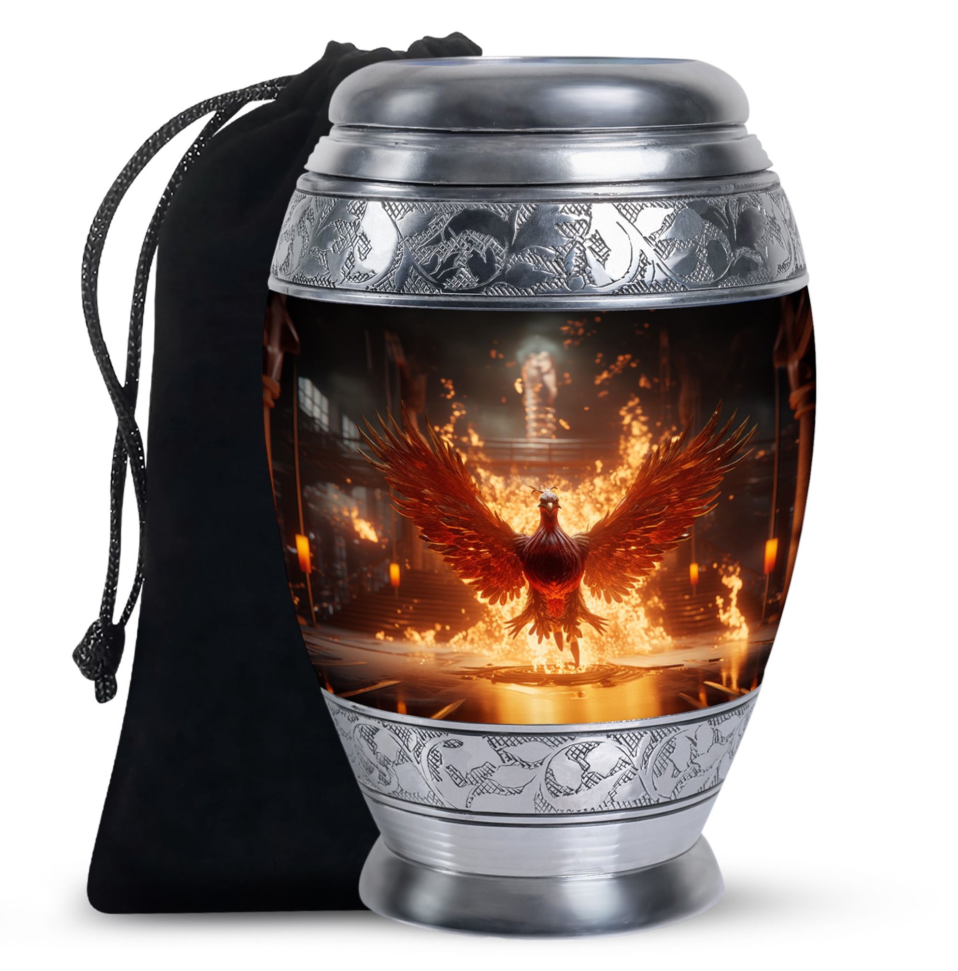 Phoenix Memorial Urn - Large Funeral Urn For Adult Ashes